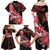 Personalised Hawaii Valentine Day Family Matching Off Shoulder Maxi Dress and Hawaiian Shirt Polynesian Hibiscus Art Style Red