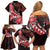 Personalised Hawaii Valentine Day Family Matching Off Shoulder Short Dress and Hawaiian Shirt Polynesian Hibiscus Art Style Red