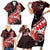 Personalised Hawaii Valentine Day Family Matching Short Sleeve Bodycon Dress and Hawaiian Shirt Polynesian Hibiscus Art Style Red