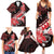 Personalised Hawaii Valentine Day Family Matching Summer Maxi Dress and Hawaiian Shirt Polynesian Hibiscus Art Style Red