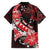 Personalised Hawaii Valentine Day Family Matching Tank Maxi Dress and Hawaiian Shirt Polynesian Hibiscus Art Style Red