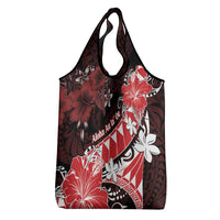 Hawaii Valentine Day Grocery Bag Polynesian Hibiscus Art Style Red LT05 - Polynesian Pride