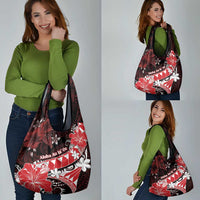 Hawaii Valentine Day Grocery Bag Polynesian Hibiscus Art Style Red LT05 - Polynesian Pride