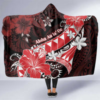 Hawaii Valentine Day Hooded Blanket Polynesian Hibiscus Art Style Red LT05 One Size Red - Polynesian Pride