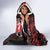 Hawaii Valentine Day Hooded Blanket Polynesian Hibiscus Art Style Red