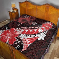 Hawaii Valentine Day Quilt Polynesian Hibiscus Art Style Red