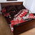 Hawaii Valentine Day Quilt Bed Set Polynesian Hibiscus Art Style Red