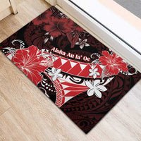 Hawaii Valentine Day Rubber Doormat Polynesian Hibiscus Art Style Red LT05 - Polynesian Pride