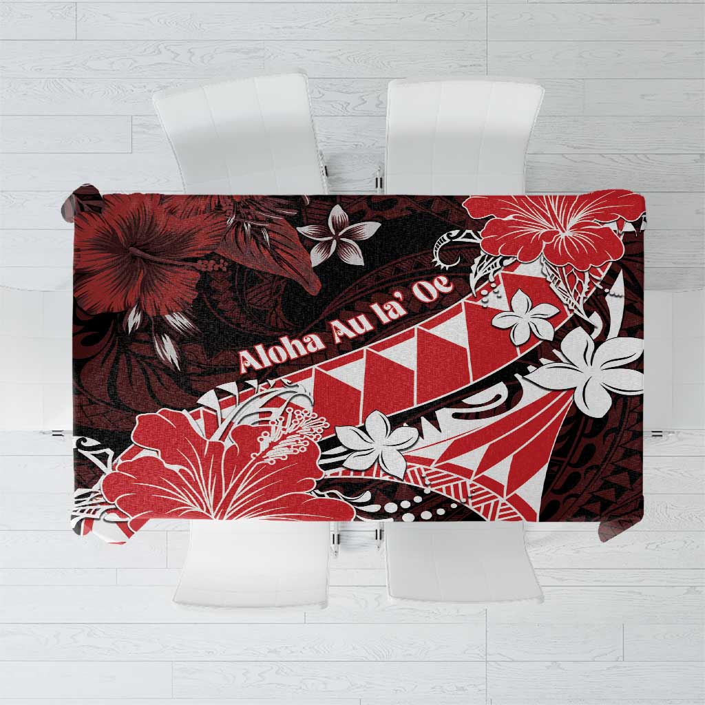 Hawaii Valentine Day Tablecloth Polynesian Hibiscus Art Style Red LT05 Red - Polynesian Pride