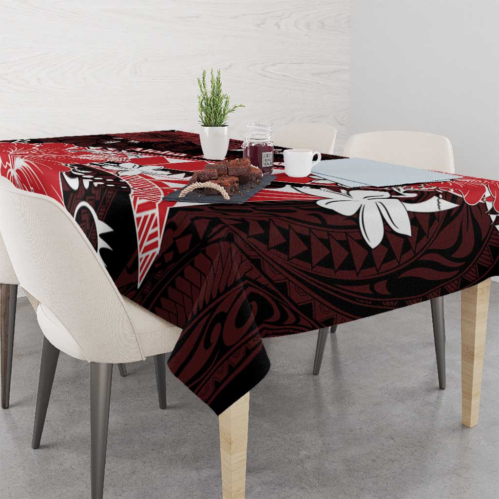 Hawaii Valentine Day Tablecloth Polynesian Hibiscus Art Style Red LT05 - Polynesian Pride