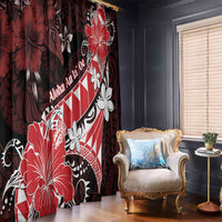Hawaii Valentine Day Window Curtain Polynesian Hibiscus Art Style Red LT05 - Polynesian Pride