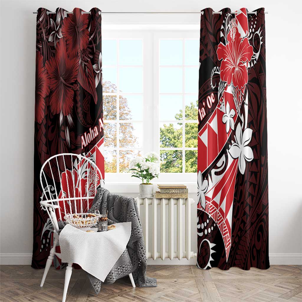 Hawaii Valentine Day Window Curtain Polynesian Hibiscus Art Style Red LT05 - Polynesian Pride