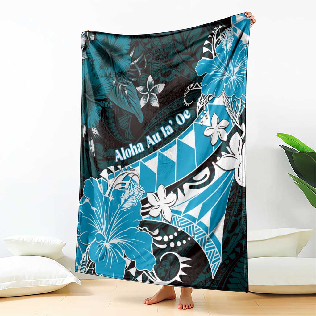 Hawaii Valentine Day Blanket Polynesian Hibiscus Art Style Turquoise LT05 - Polynesian Pride