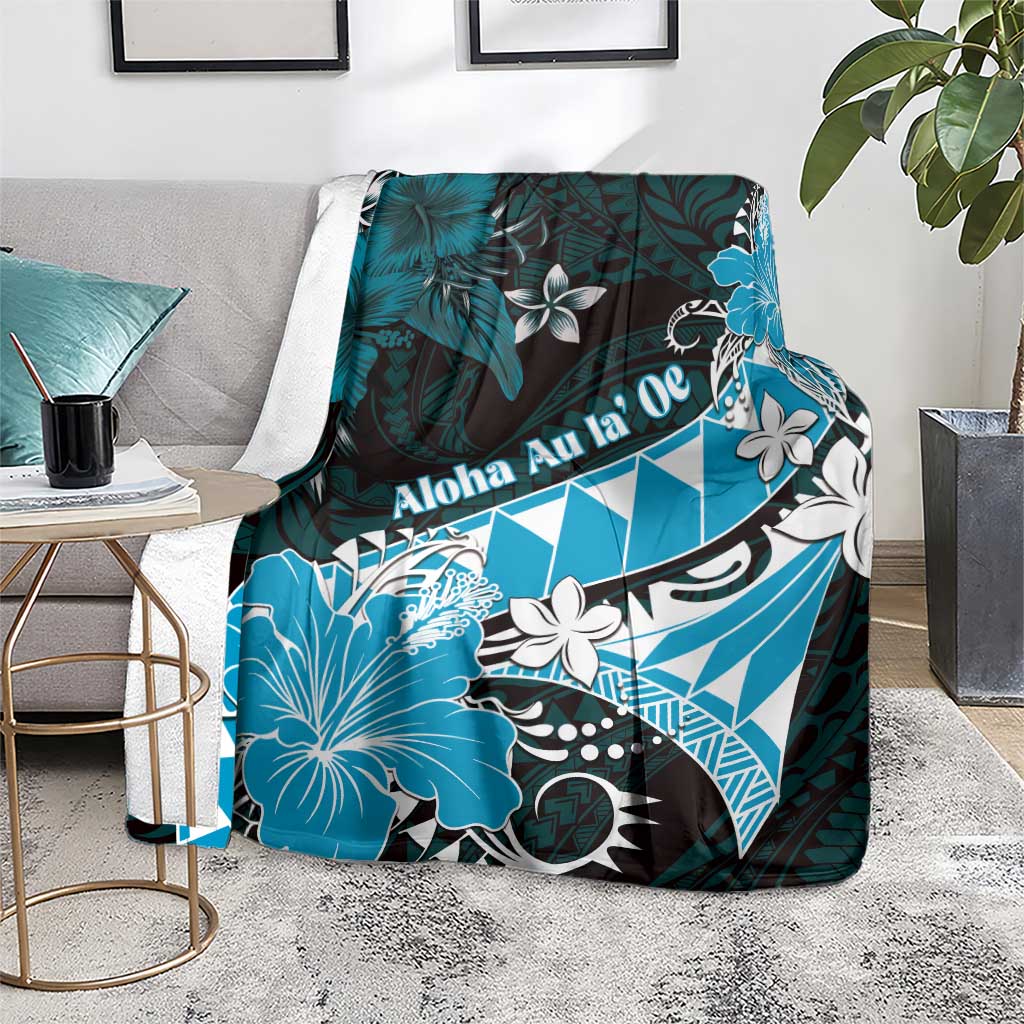 Hawaii Valentine Day Blanket Polynesian Hibiscus Art Style Turquoise LT05 - Polynesian Pride