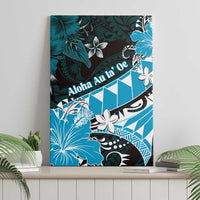 Hawaii Valentine Day Canvas Wall Art Polynesian Hibiscus Art Style Turquoise LT05 - Polynesian Pride