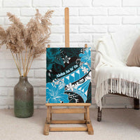 Hawaii Valentine Day Canvas Wall Art Polynesian Hibiscus Art Style Turquoise LT05 - Polynesian Pride