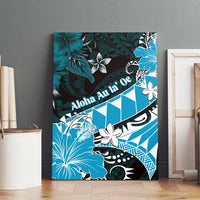 Hawaii Valentine Day Canvas Wall Art Polynesian Hibiscus Art Style Turquoise LT05 - Polynesian Pride
