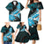 Personalised Hawaii Valentine Day Family Matching Mermaid Dress and Hawaiian Shirt Polynesian Hibiscus Art Style Turquoise