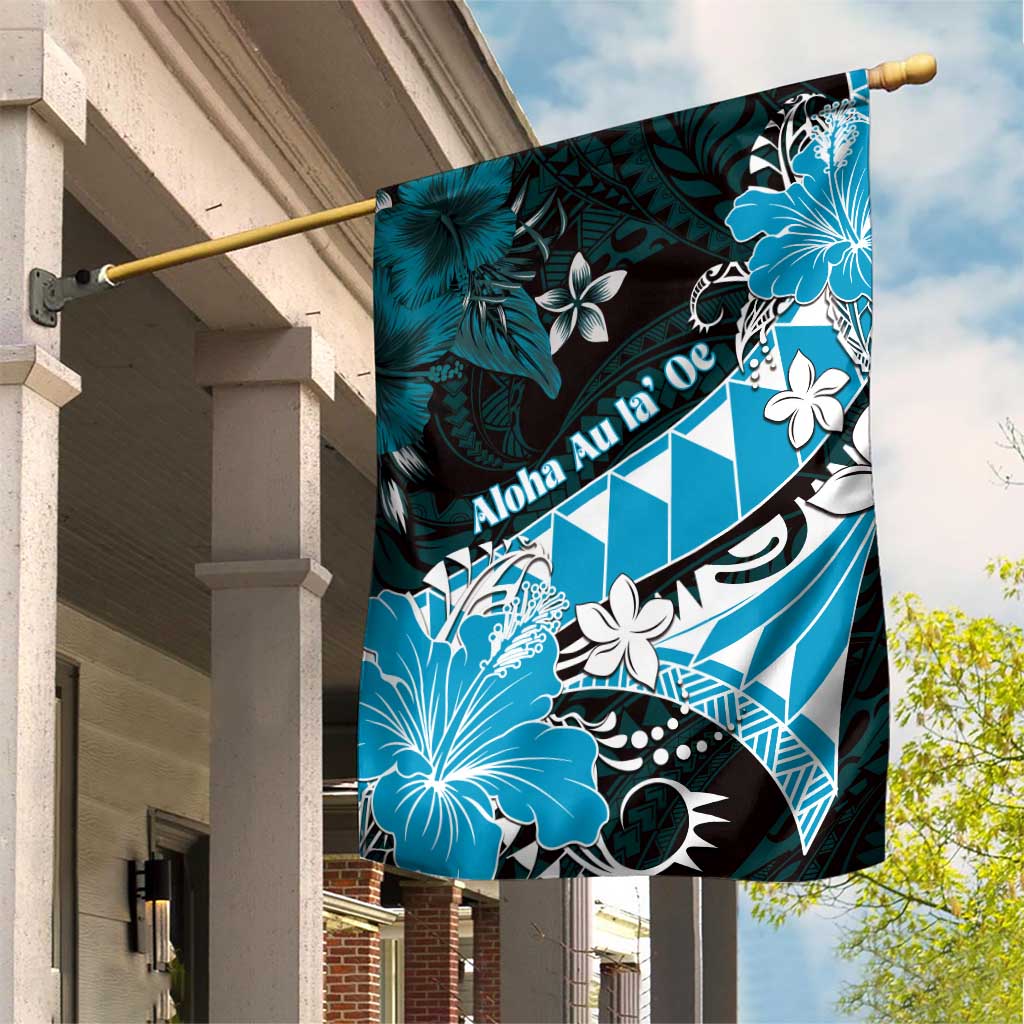 Hawaii Valentine Day Garden Flag Polynesian Hibiscus Art Style Turquoise LT05 House Flag Turquoise - Polynesian Pride