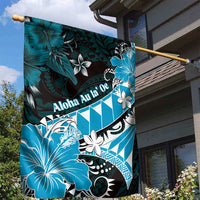 Hawaii Valentine Day Garden Flag Polynesian Hibiscus Art Style Turquoise LT05 - Polynesian Pride