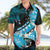 Personalised Hawaii Valentine Day Hawaiian Shirt Polynesian Hibiscus Art Style Turquoise