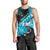 Personalised Hawaii Valentine Day Men Tank Top Polynesian Hibiscus Art Style Turquoise