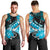 Personalised Hawaii Valentine Day Men Tank Top Polynesian Hibiscus Art Style Turquoise