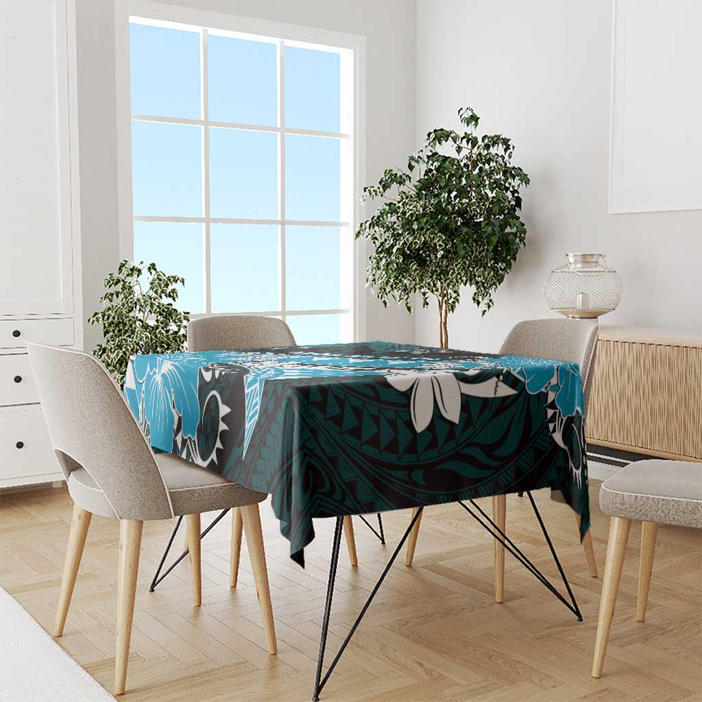 Hawaii Valentine Day Tablecloth Polynesian Hibiscus Art Style Turquoise LT05 - Polynesian Pride