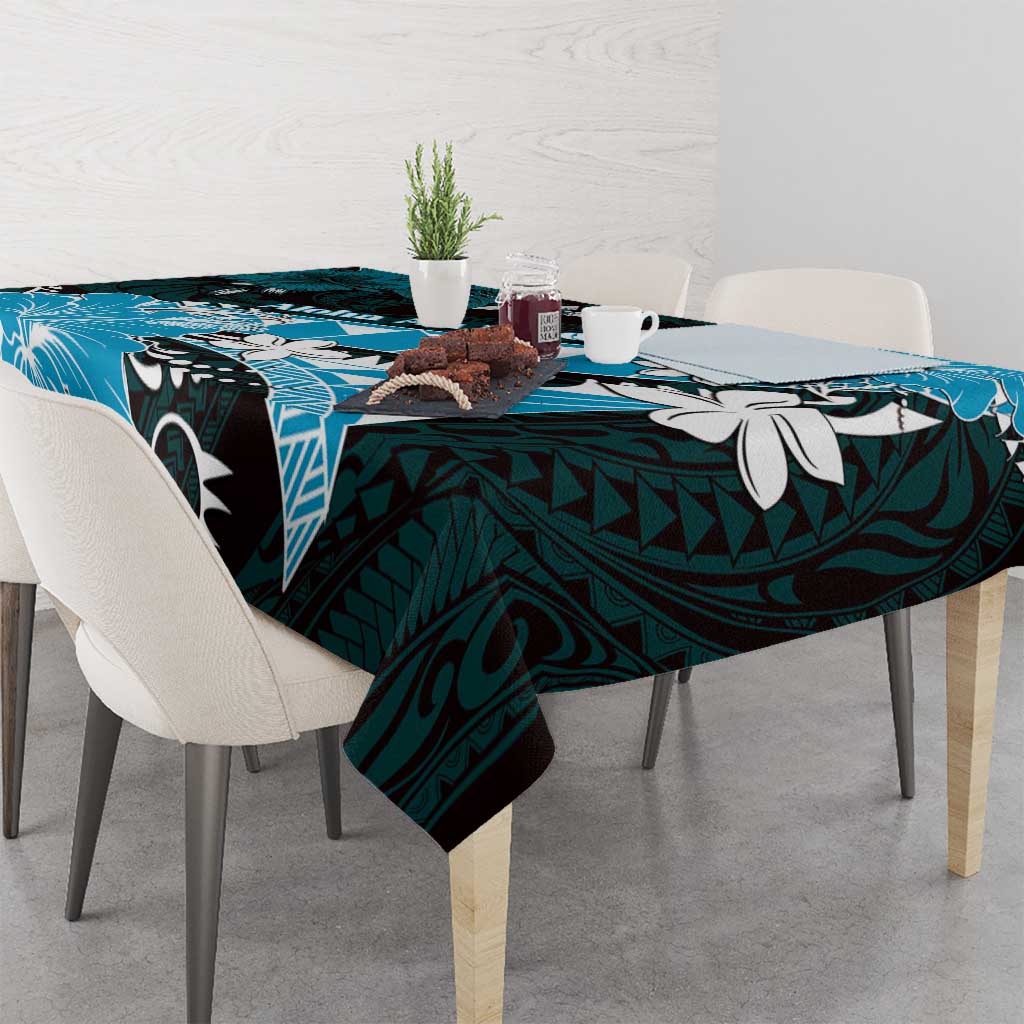Hawaii Valentine Day Tablecloth Polynesian Hibiscus Art Style Turquoise LT05 - Polynesian Pride