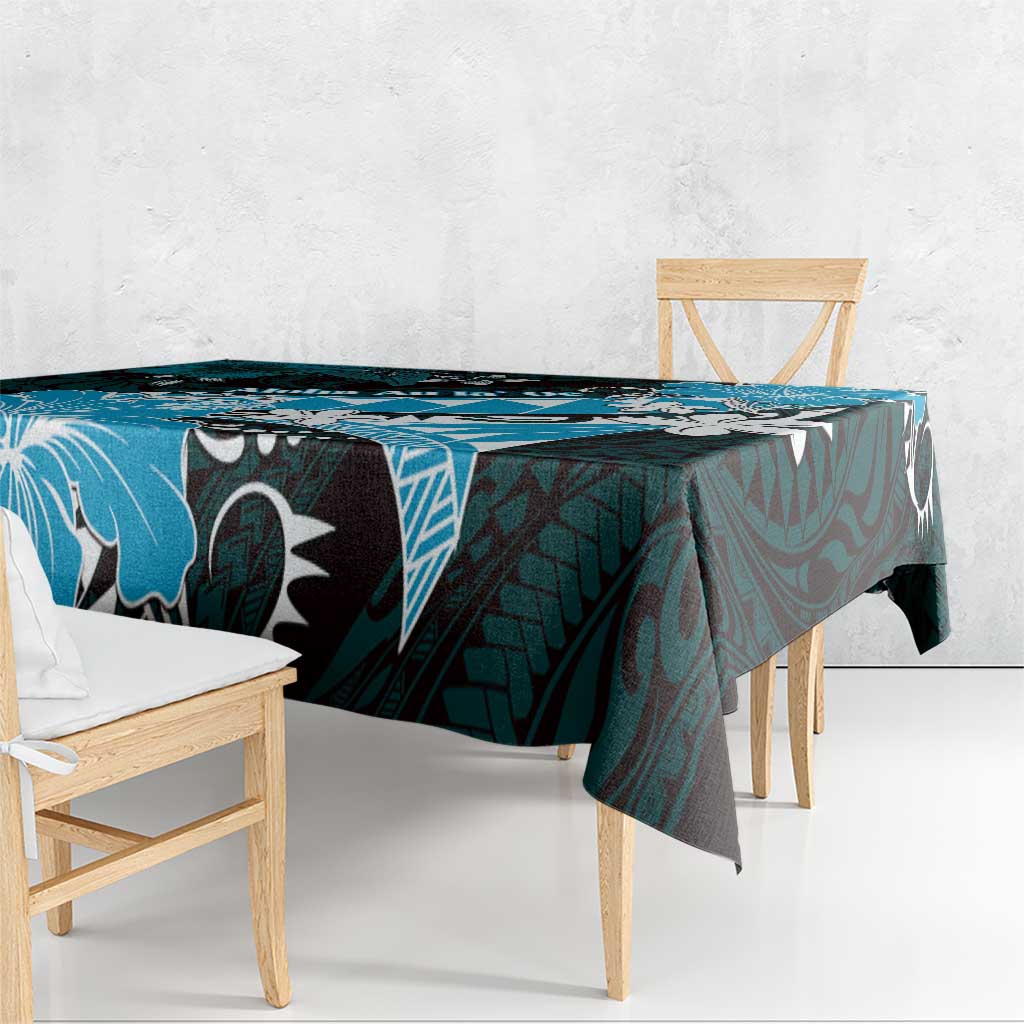 Hawaii Valentine Day Tablecloth Polynesian Hibiscus Art Style Turquoise LT05 - Polynesian Pride