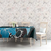 Hawaii Valentine Day Tablecloth Polynesian Hibiscus Art Style Turquoise LT05 - Polynesian Pride