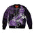 Personalised Hawaii Valentine Day Bomber Jacket Polynesian Hibiscus Art Style Purple