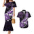 Personalised Hawaii Valentine Day Couples Matching Mermaid Dress and Hawaiian Shirt Polynesian Hibiscus Art Style Purple