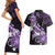 Personalised Hawaii Valentine Day Couples Matching Short Sleeve Bodycon Dress and Hawaiian Shirt Polynesian Hibiscus Art Style Purple