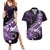 Personalised Hawaii Valentine Day Couples Matching Summer Maxi Dress and Hawaiian Shirt Polynesian Hibiscus Art Style Purple