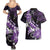 Personalised Hawaii Valentine Day Couples Matching Summer Maxi Dress and Hawaiian Shirt Polynesian Hibiscus Art Style Purple