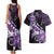 Personalised Hawaii Valentine Day Couples Matching Tank Maxi Dress and Hawaiian Shirt Polynesian Hibiscus Art Style Purple