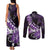 Personalised Hawaii Valentine Day Couples Matching Tank Maxi Dress and Long Sleeve Button Shirt Polynesian Hibiscus Art Style Purple