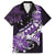 Personalised Hawaii Valentine Day Family Matching Off The Shoulder Long Sleeve Dress and Hawaiian Shirt Polynesian Hibiscus Art Style Purple