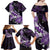 Personalised Hawaii Valentine Day Family Matching Off Shoulder Maxi Dress and Hawaiian Shirt Polynesian Hibiscus Art Style Purple