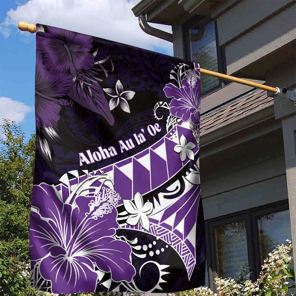Hawaii Valentine Day Garden Flag Polynesian Hibiscus Art Style Purple LT05 - Polynesian Pride