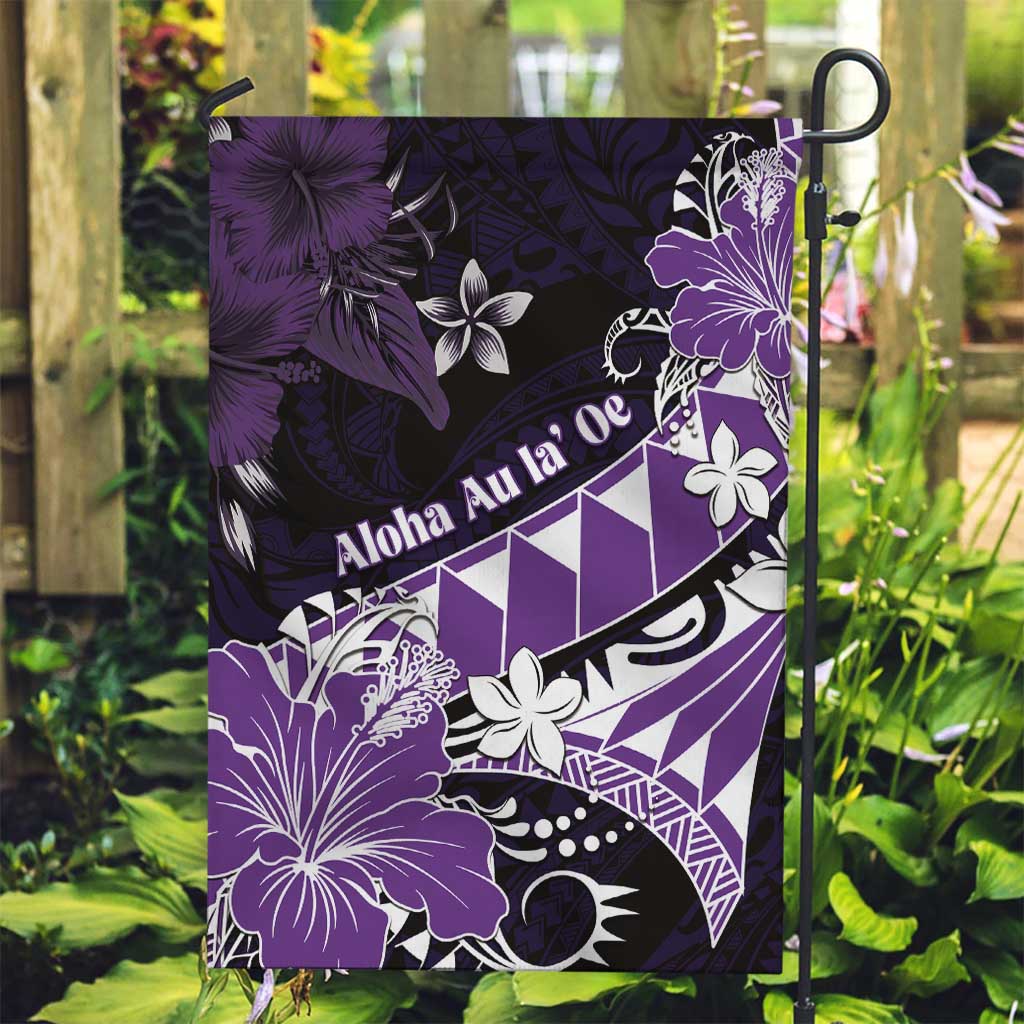 Hawaii Valentine Day Garden Flag Polynesian Hibiscus Art Style Purple LT05 Garden Flag Purple - Polynesian Pride