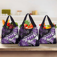 Hawaii Valentine Day Grocery Bag Polynesian Hibiscus Art Style Purple LT05 3-pack One Size Purple - Polynesian Pride