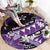 Hawaii Valentine Day Round Carpet Polynesian Hibiscus Art Style Purple