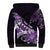 Personalised Hawaii Valentine Day Sherpa Hoodie Polynesian Hibiscus Art Style Purple