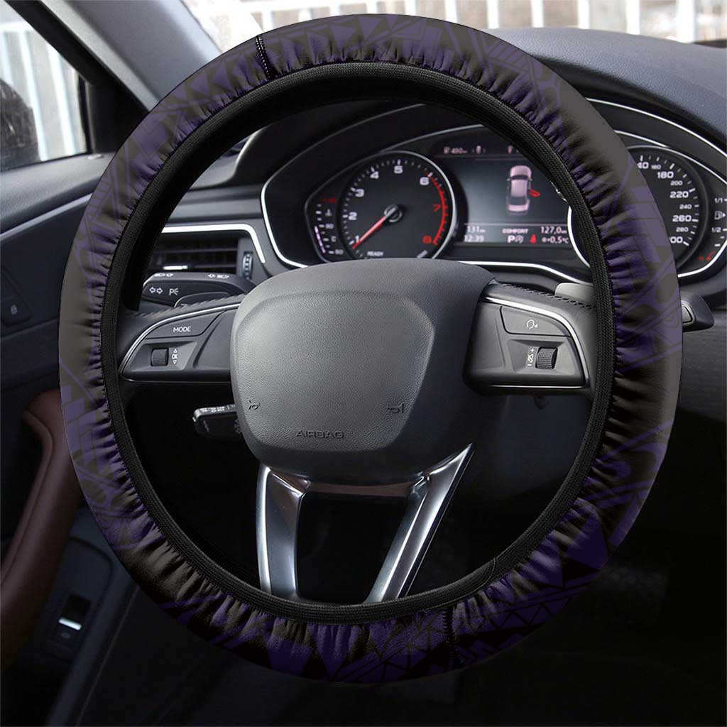 Hawaii Valentine Day Steering Wheel Cover Polynesian Hibiscus Art Style Purple LT05 - Polynesian Pride