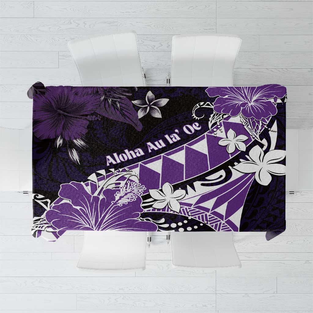 Hawaii Valentine Day Tablecloth Polynesian Hibiscus Art Style Purple LT05 Purple - Polynesian Pride