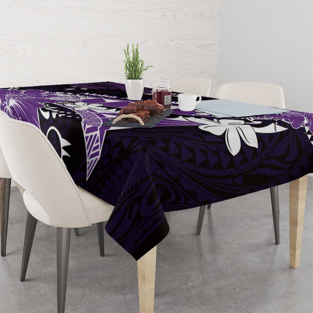 Hawaii Valentine Day Tablecloth Polynesian Hibiscus Art Style Purple LT05 - Polynesian Pride