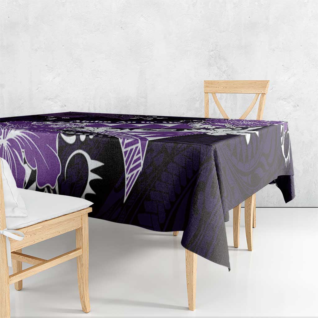 Hawaii Valentine Day Tablecloth Polynesian Hibiscus Art Style Purple LT05 - Polynesian Pride
