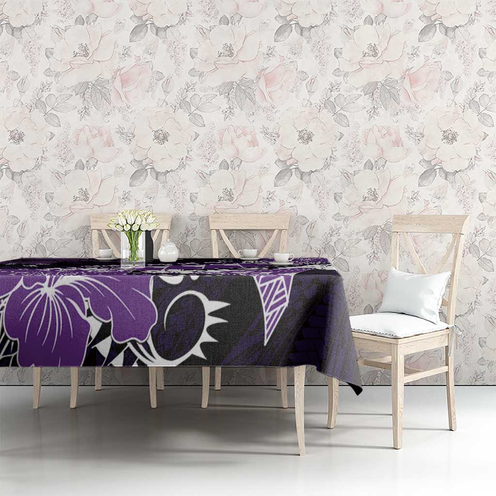 Hawaii Valentine Day Tablecloth Polynesian Hibiscus Art Style Purple LT05 - Polynesian Pride